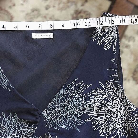 Vtg Y2K Planet sheer navy sleeveless summer maxi dress - Picture 10 of 16